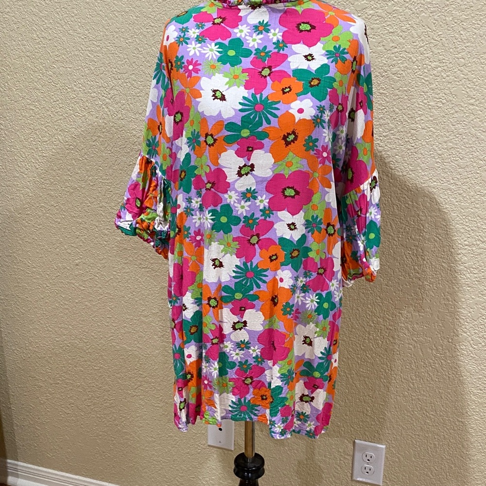 Colorful Floral Mini Dress